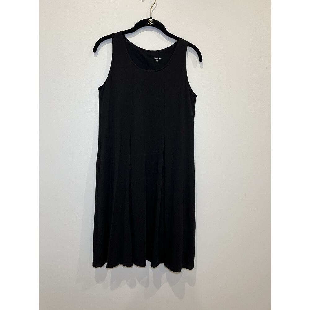 Garnet Hill Black Sleeveless Dress Size Small‎ Pockets Minimalist Casual